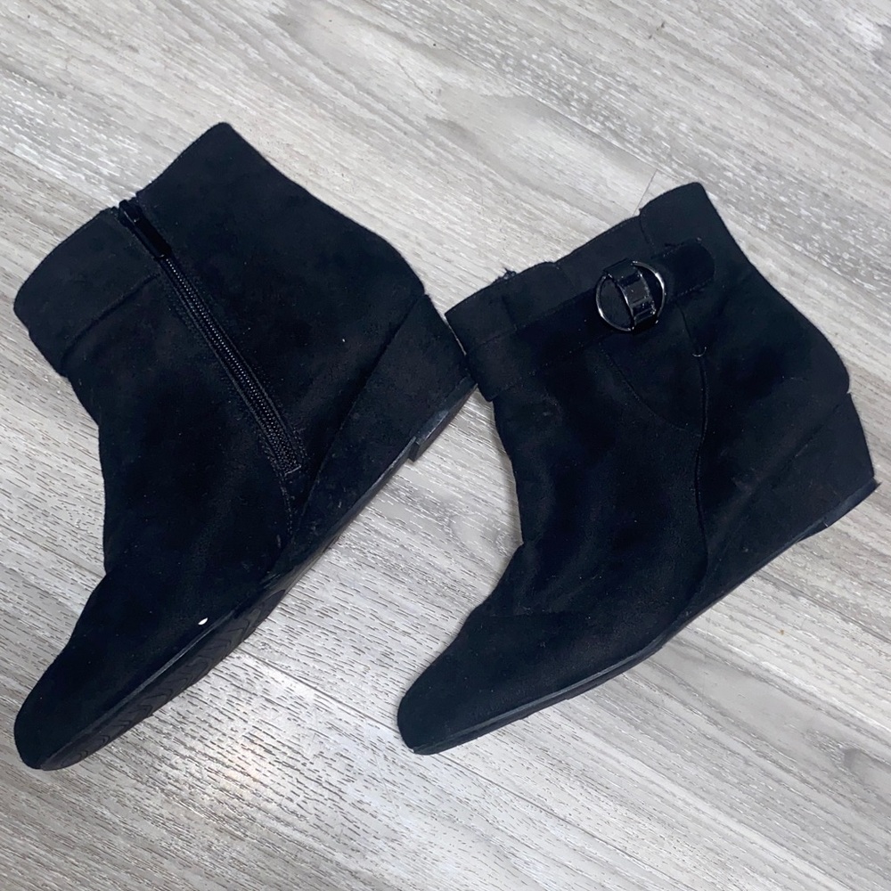 East 5th Black Suede Ankle Booties